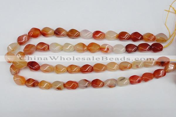 CTW160 15.5 inches 10*15mm twisted rice agate gemstone beads