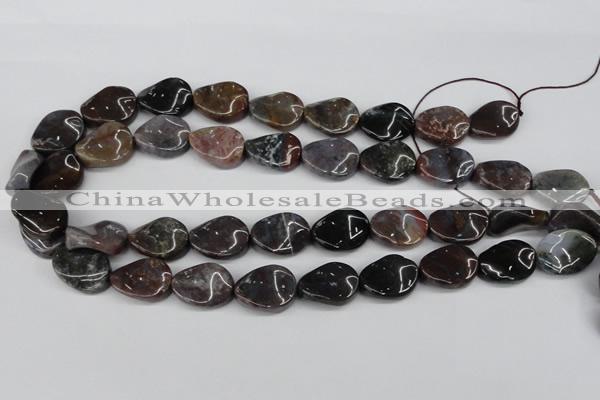 CTW74 15.5 inches 15*20mm twisted oval moss agate gemstone beads