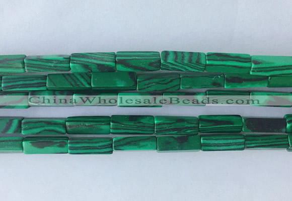 CUBS10 15 inches 4*13mm cuboid synthetic malachite beads wholesale