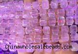 CUBS23 15 inches 8*8mm faceted cube rose quartz gemstone beads