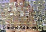 CUBS24 15 inches 8*8mm faceted cube lemon quartz gemstone beads