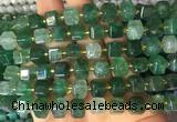 CUBS26 15 inches 8*8mm faceted cube green strawberry quartz gemstone beads