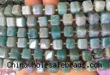 CUBS28 15 inches 8*8mm faceted cube amazonite gemstone beads