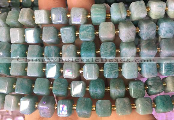 CUBS28 15 inches 8*8mm faceted cube amazonite gemstone beads