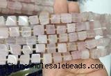 CUBS38 15 inches 6 - 7mm cube rose quartz gemstone beads wholesale