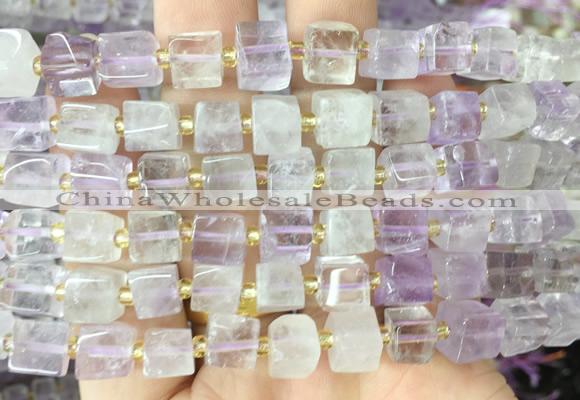 CUBS45 15 inches 7 - 8mm cube amethyst gemstone beads wholesale