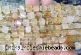 CUBS47 15 inches 6 - 7mm cube citrine gemstone beads wholesale