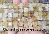 CUBS48 15 inches 7 - 8mm cube citrine gemstone beads wholesale