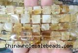 CUBS49 15 inches 8 - 9mm cube citrine gemstone beads wholesale