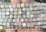 CUBS53 15 inches 6 - 7mm cube aquamarine gemstone beads wholesale