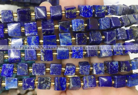 CUBS63 15 inches 7 - 8mm cube lapis lazuli gemstone beads wholesale