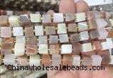 CUBS74 15 inches 6 - 7mm cube colorful moonstone gemstone beads wholesale