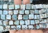 CUBS88 15 inches 8 - 9mm cube larimar gemstone beads wholesale