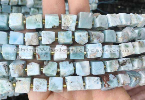 CUBS88 15 inches 8 - 9mm cube larimar gemstone beads wholesale