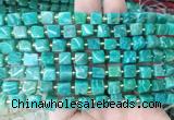 CUBS89 15 inches 6 - 7mm cube amazonite gemstone beads wholesale