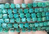 CUBS90 15 inches 7 - 8mm cube amazonite gemstone beads wholesale