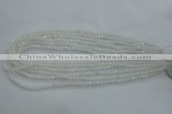 CWH01 15.5 inches 4mm faceted round white jade beads wholesale