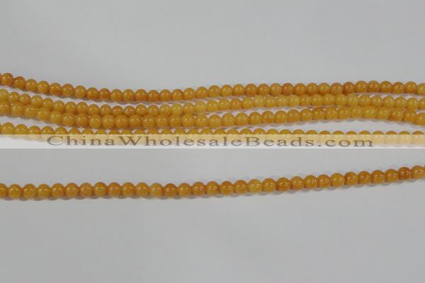 CYJ158 15.5 inches 4mm round yellow jade beads wholesale