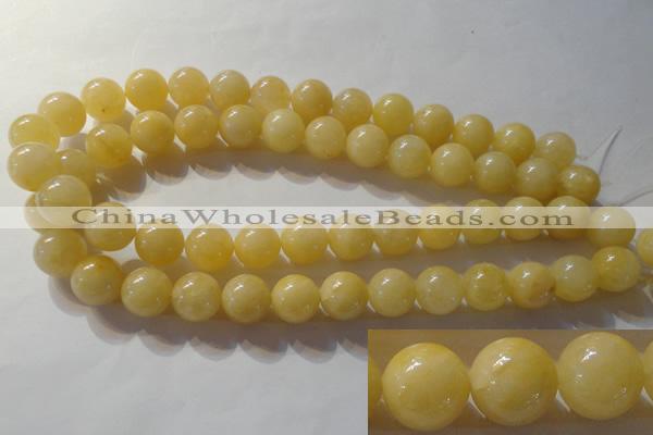 CYJ255 15.5 inches 14mm round yellow jade beads wholesale