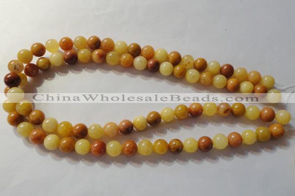 CYJ263 15.5 inches 10mm round mixed color yellow jade beads wholesale