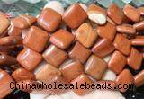 DOBS06 15 inches 15mm diamond red jasper gemstone beads wholesale