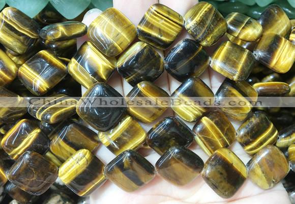 DOBS08 15 inches 15mm diamond yellow tiger eye gemstone beads wholesale