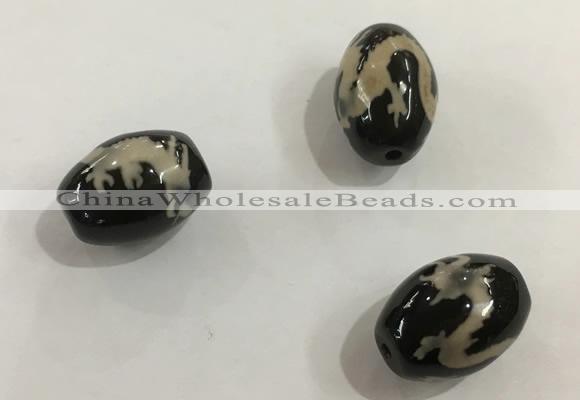 DZI345 10*14mm drum tibetan agate dzi beads wholesale