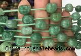 FGBS105 15 inches 10mm carved skull green aventurine beads wholesale