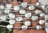 FGBS114 15 inches 10mm carved skull white howlite beads wholesale