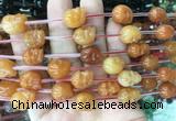 FGBS122 15 inches 12mm carved skull red aventurine beads wholesale