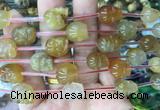 FGBS127 15 inches 12mm carved skull red agate beads wholesale