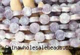 FGBS143 15 inches 14mm carved rose flower lepidolite beads