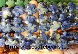 FGBS214 15 inches 20mm carved 5 petal flower sodalite beads wholesale