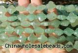 FGBS241 15 inches 13mm faceted 4 leaf clover green aventurine beads wholesale