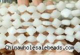 FGBS246 15 inches 13mm faceted 4 leaf clover white jade beads wholesale