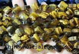 FGBS250 15 inches 13mm faceted 4 leaf clover yellow tiger eye beads wholesale