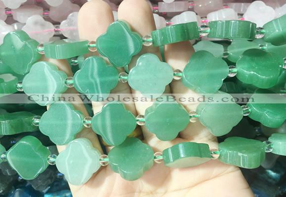 FGBS266 15 inches 18mm four leaf clover green aventurin beads wholesale