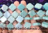 FGBS267 15 inches 18mm four leaf clover amazonite beads wholesale