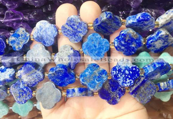 FGBS271 15 inches 18mm four leaf clover lapis lazuli beads wholesale