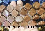 FGBS272 15 inches 18mm four leaf clover golden sandstone beads wholesale