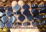 FGBS273 15 inches 18mm four leaf clover blue goldstone beads wholesale