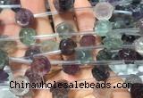 FGBS30 15 inches 8mm, 10mm, 12mm carved rose flower fluorite beads