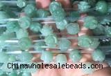 FGBS31 15 inches 8mm, 10mm, 12mm carved rose flower green aventurine beads