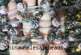 FGBS47 15 inches 10mm carved rose flower rhodonite beads wholesale