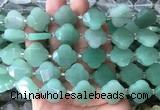 FGBS66 15 inches 16mm - 18mm faceted Four leaf clover green aventurine beads