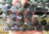 FGBS68 15 inches 16mm - 18mm faceted Four leaf clover labradorite beads