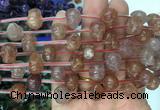 FGBS72 15 inches 10mm carved skull red strawberry quartz beads wholesale