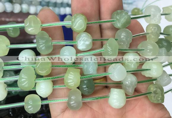 FGBS85 15 inches 10mm carved skull new jade beads wholesale