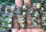 FGBS94 15 inches 12mm carved skull dalmatian jasper beads wholesale