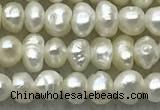 FWP07 14.5 inches 2mm - 3mm potato white freshwater pearl strands